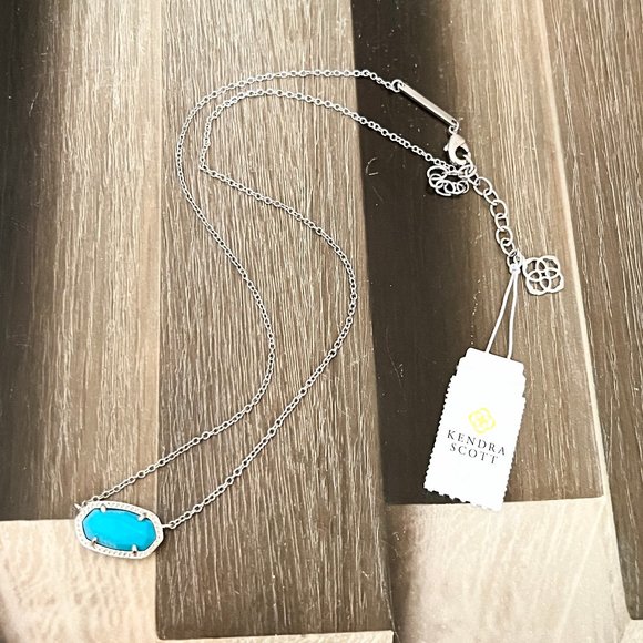 Kendra Scott Elisa turquoise silver necklace - Picture 3 of 3